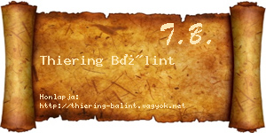 Thiering Bálint névjegykártya
